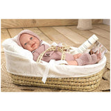 Giocheria - ARIAS Reborn Doll 45 cm Wicker cradle