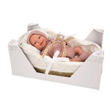 Giocheria - ARIAS Reborn Doll 45 cm Wicker cradle